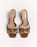 Valentino Vlogo Signature Slide Sandal With Crochet Embroidery 60Mm - Image 6